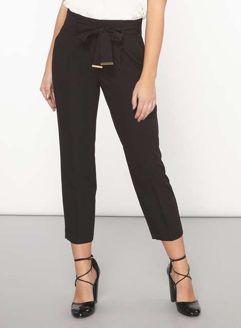 **Petite Black Cropped Trousers